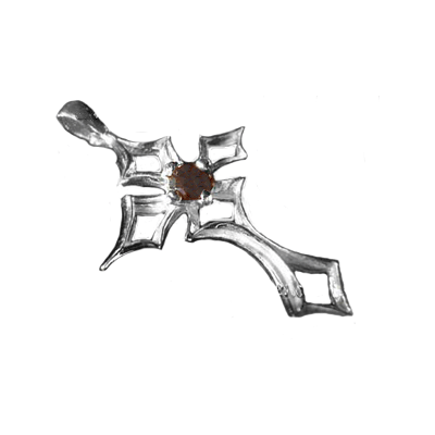 Cross and Red Stone Hanger