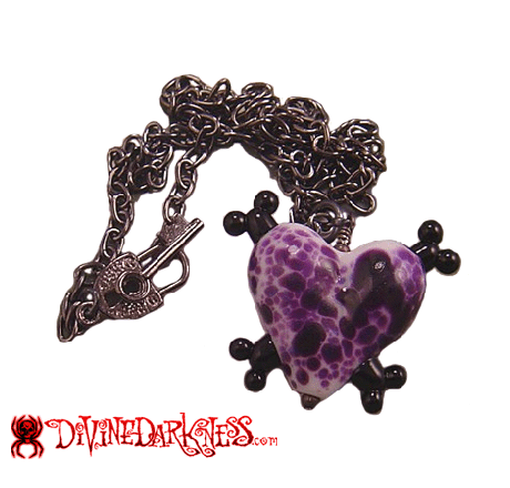 Heart Purple Dots Halsketting