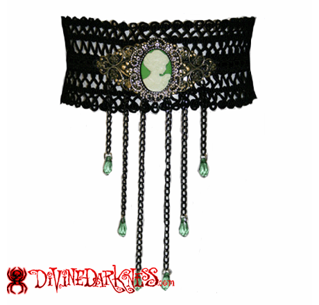 Green Envy Choker - DivineDarkness- Online shop voor Gothic en Alternatieve Kleding!