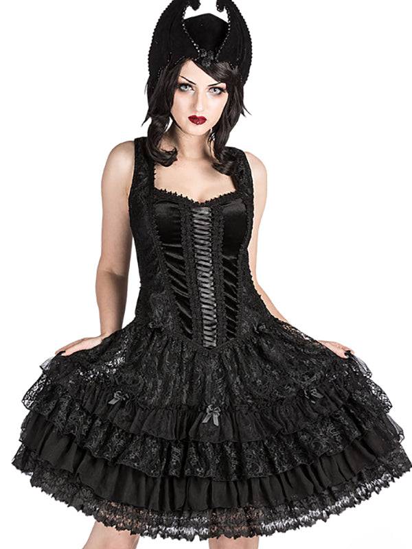 Jewel Black Jurk - DivineDarkness- Online shop voor Gothic en Alternatieve Kleding!