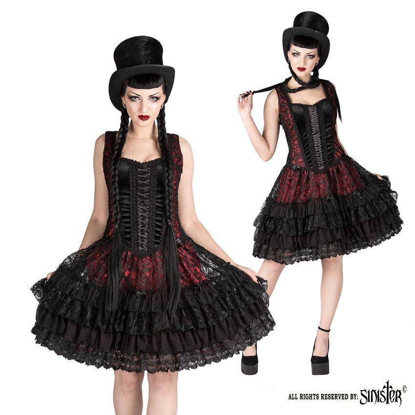 Jewel Red Jurk - DivineDarkness- Online shop voor Gothic en Alternatieve Kleding!