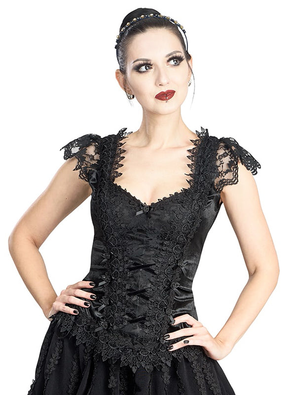 Iconic Top Zwart - DivineDarkness- Online shop voor Gothic en Alternatieve Kleding!