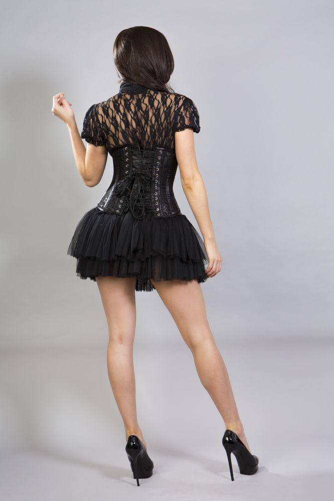 Dark lace underbust corset - Divine-Darkness