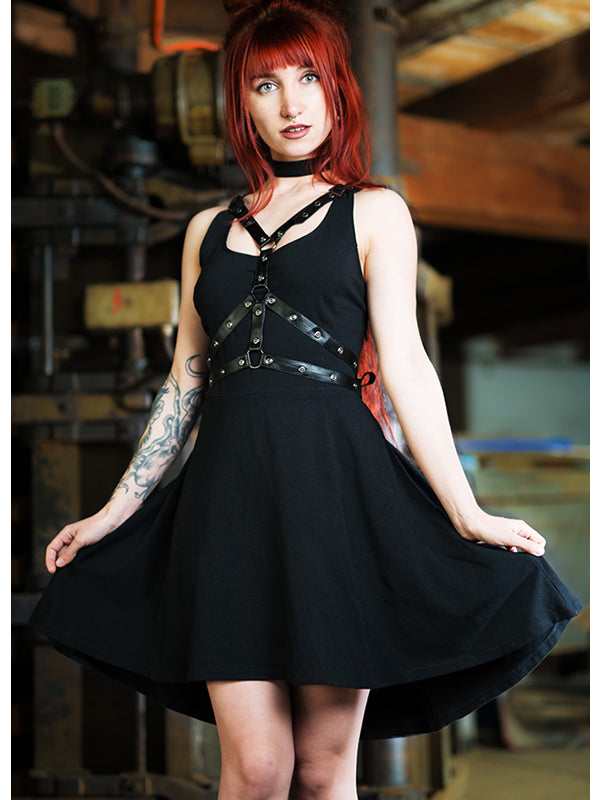Gothic dress with harness