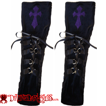 Purple Cross Armwarmers - Divine-Darkness