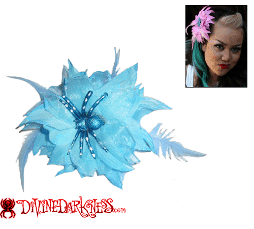 Tarantula Blue Flower Haarclip - Divine-Darkness