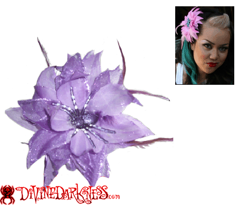 Tarantula Purple Flower Haarclip - Divine-Darkness